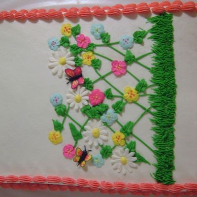 Flowers & Butterflies Cake
