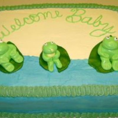 Frog Baby Shower Cake