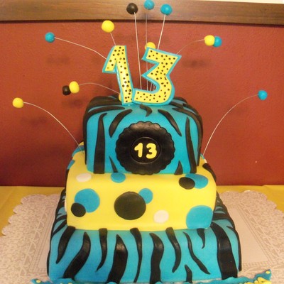 13Th B-Day Zebra Stripes