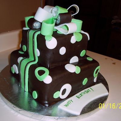 Green & White Bows