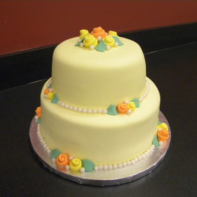 Yellow And Orange Roses Cake