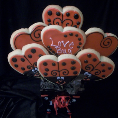 Lady Bug Valentine Cookies