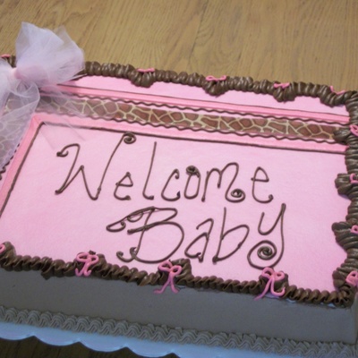 Pink & Leopard Baby Shower Cake
