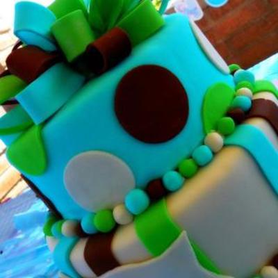 Blue Baby Shower Cake