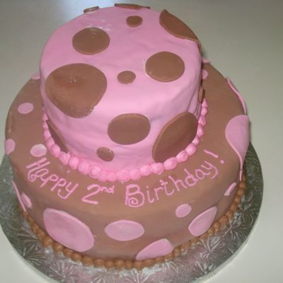 Brown And Pink Polka Dots