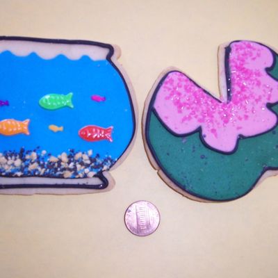 Fish Bowl And Frog/lilly Pad