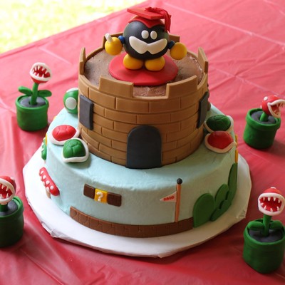 Mario Bros Graduation Cake