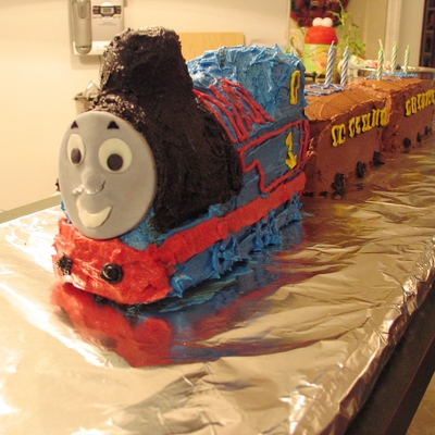 Twins' Thomas The Train Birthday Cake