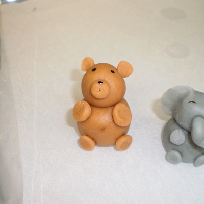 Marzipan Teddy Bear And Baby Elephant