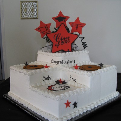 3 Step Graduation Cake - Sports Theme