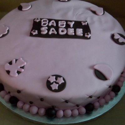 Pink And Brown Baby Shower Cake