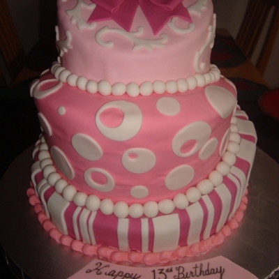 Pink Topsy Turvy Cake