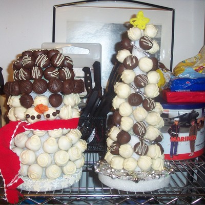 Cake Ball Snowman And Tree