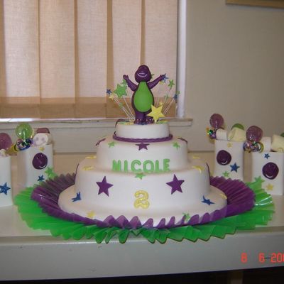 Barney Cake With Bags