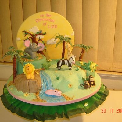 Jungle Christening Cake