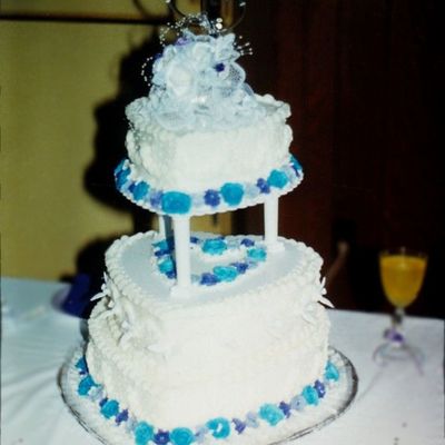 3 Tier Heart Shaped Wedding Cake