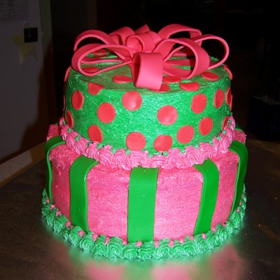 Pink & Green Cake