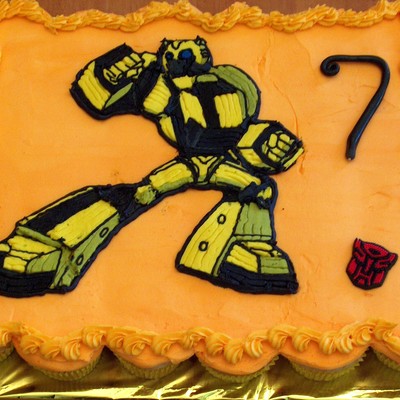 Bumblebee Transformer Cupcake Cake
