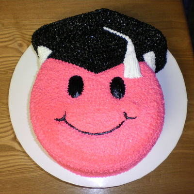 Pink Smiley Face Grad Cake