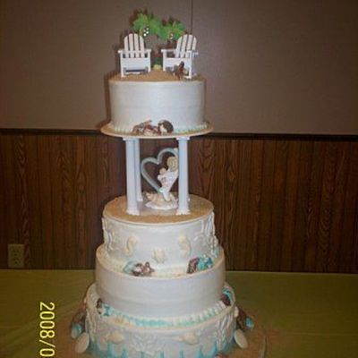 Beach Themed Wedding Cake