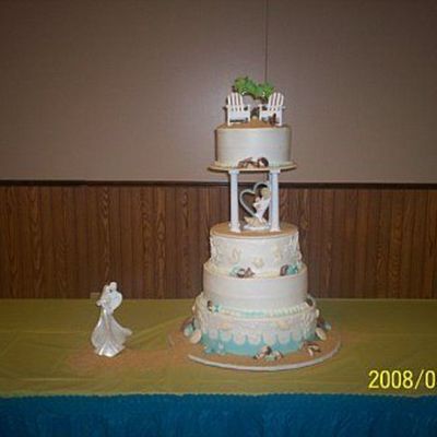 Beach Themed Wedding Cake