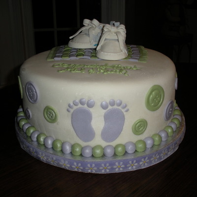 Baby Shower Button Cake