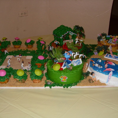 Beach And Baseball Birthday Cake