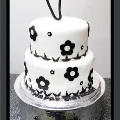 Black And White B-Day Cake
