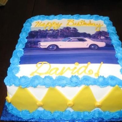 Retro Ford Mustang Birthday Cake