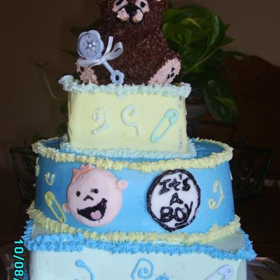Baby Shower Cake Based Off Party Decorations