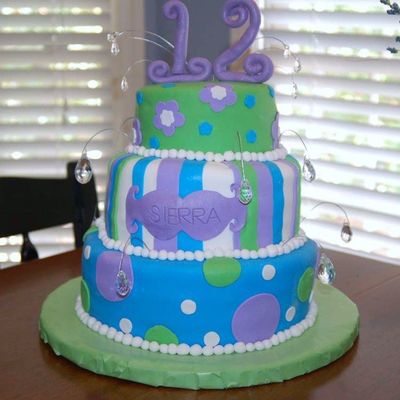 3 Tiered Cake With Crystals