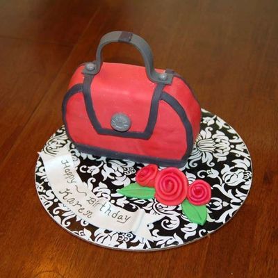 Purse Cake With Flowers
