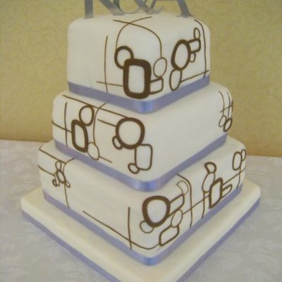 Square And Circle Wedding Cake