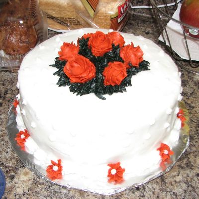 Course 1 Finale Cake Orange Roses