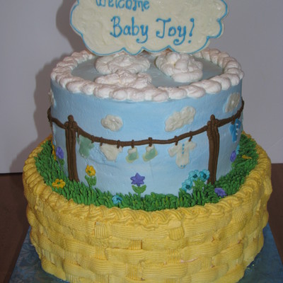 Clothesline Baby Shower Cake