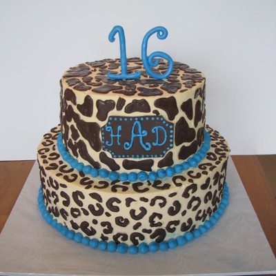 Sweet 16 Animal Print & Turquoise