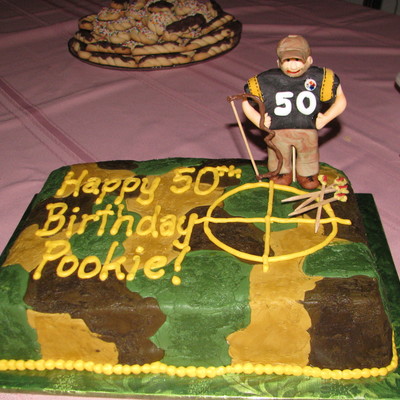 Steelers/bow Hunter Camo Cake