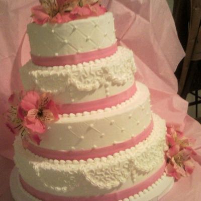 Cute Pink Wedding Cake