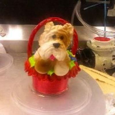 Bulldog Puppy Basket