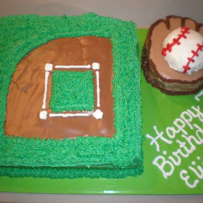 Baseball Field, Glove And Ball
