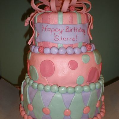 Pink 3 Tiered Fondant