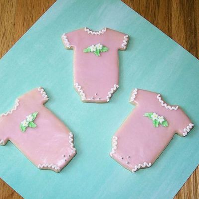 Pink Baby Onesie Cookies