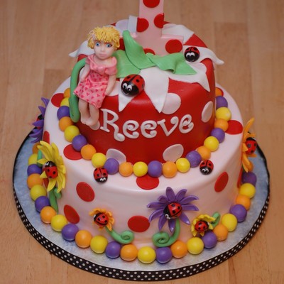 Ladybug First Birthday Cake