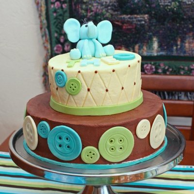 Theo's Baby Shower Button Cake