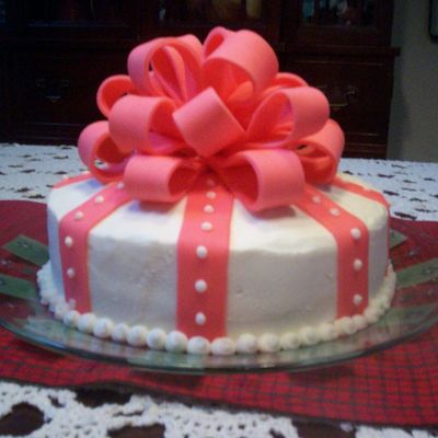 Pink Bow Cake
