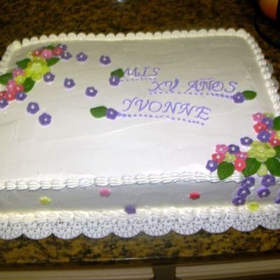 Whipped Cream Icing And Fondant Flowers