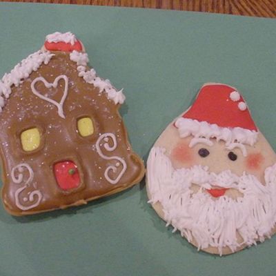Gingerbread House And Santa