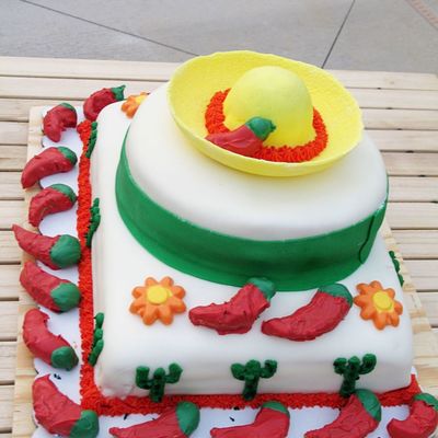 Fiesta Cake With Chili Peppers