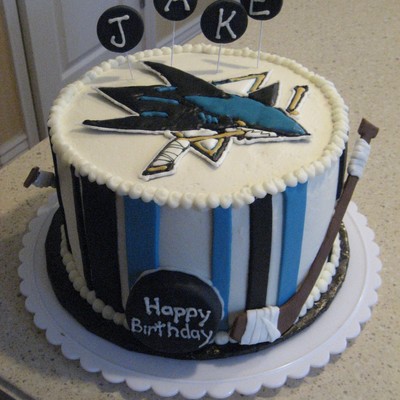 Sharks Hockey Birthday Cake