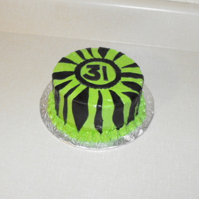 Green Zebra Birthday Cake